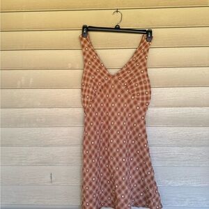 🚨Sold!🚨 Wild Fable Brown Flower Plaid Mini Dress